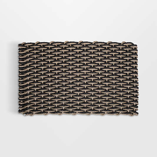 The Rope Co. Sand and Charcoal Indoor/Outdoor Handwoven Doormat