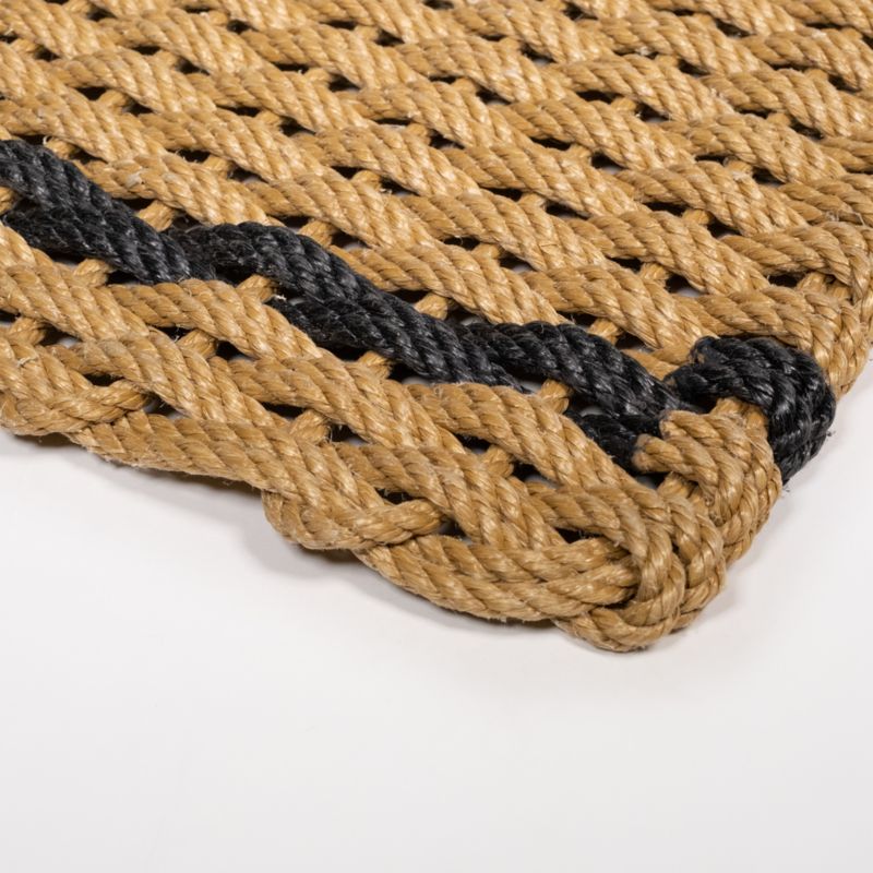 The Rope Co White and Charcoal Stripe Indoor/Outdoor Handwoven Doormat 24x38" - image 2 of 3