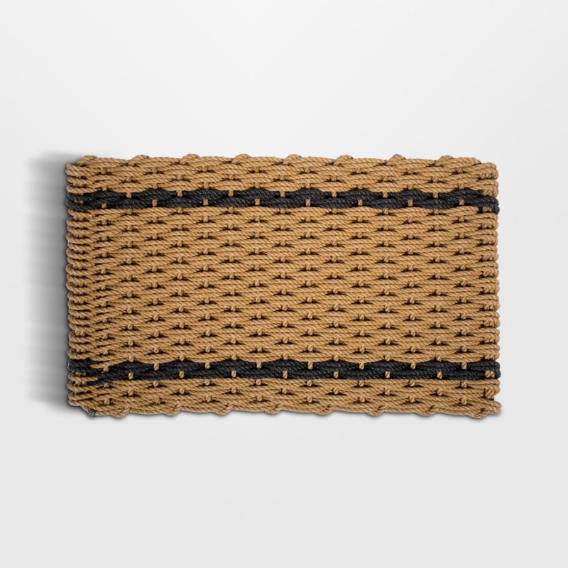 The Rope Co White and Charcoal Stripe Indoor/Outdoor Handwoven Doormat 24x38" - image 0 of 3