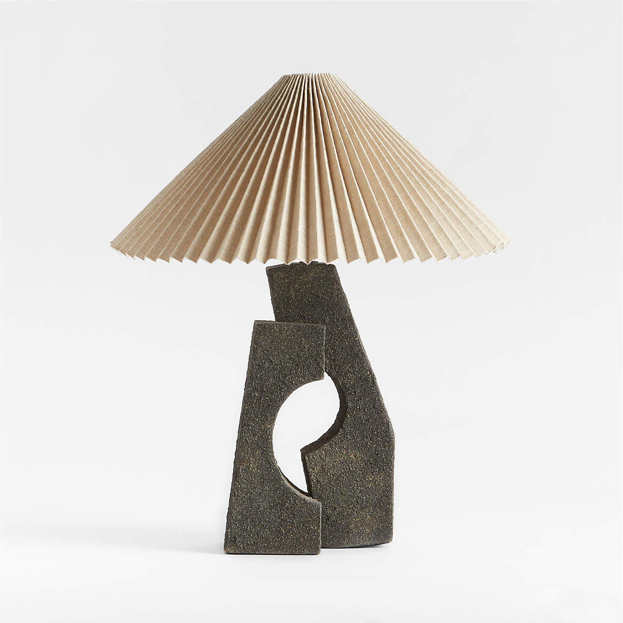 Ruins Black Ceramic Sculptural Table Lamp with Pleated Shade by Athena Calderone + Reviews