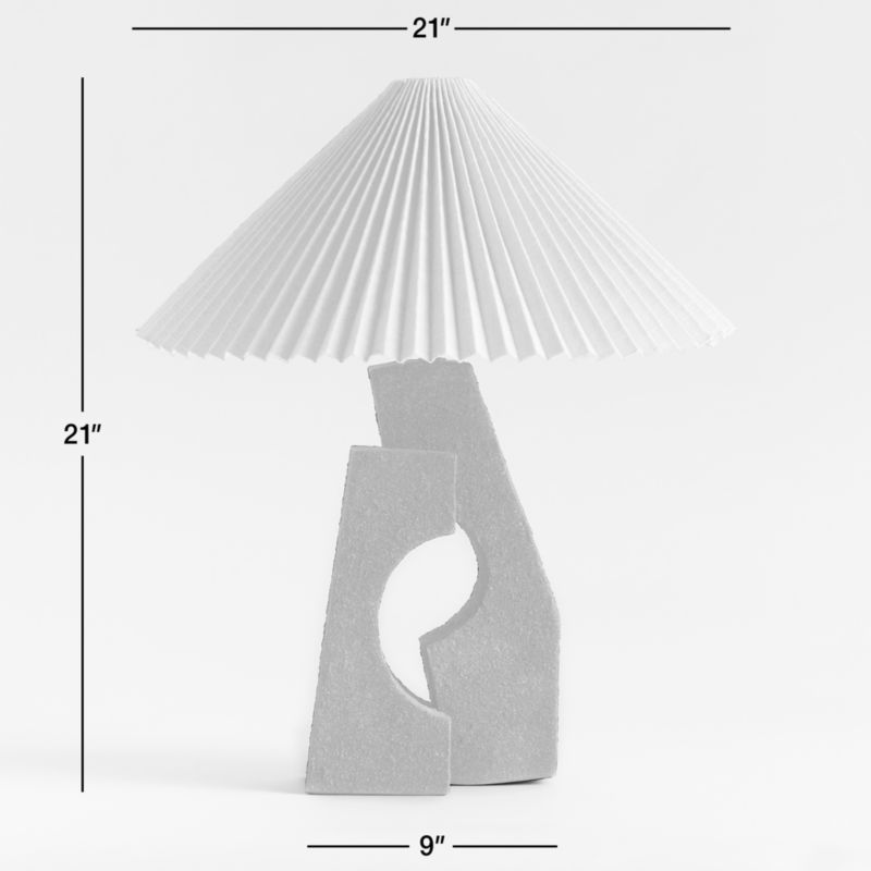 View Ruins Black Ceramic Sculptural Table Lamp with Pleated Shade by Athena Calderone 20" - image 3 of 20