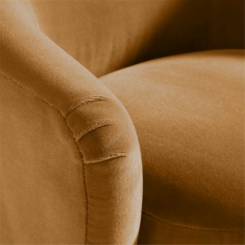 Sensorio Swoop Arm Velvet Accent Chair by Athena Calderone