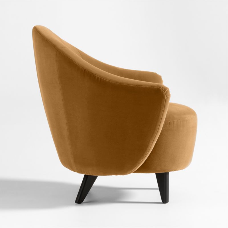 Sensorio Swoop Arm Velvet Accent Chair by Athena Calderone