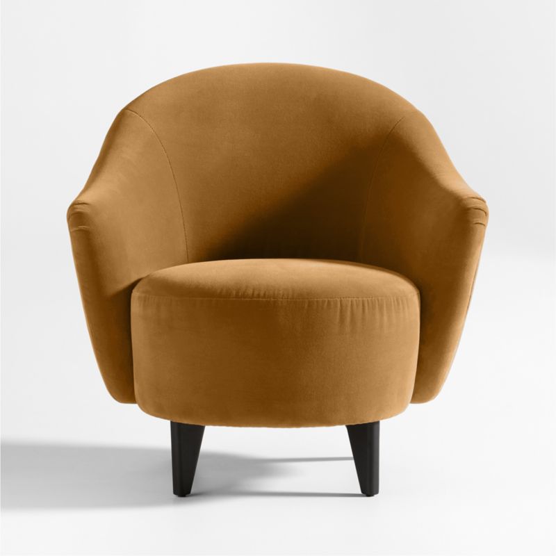 Sensorio Swoop Arm Velvet Accent Chair by Athena Calderone