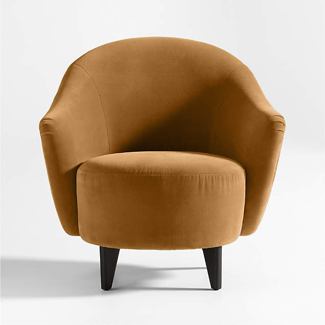 Sculpt Velvet Accent Chair Crate Barrel Canada   Sensorio Swoop Arm Velvet Accent Chair By Athena Calderone 