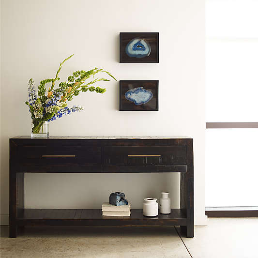 Theo Black Acacia Wood 60" Storage Console Table