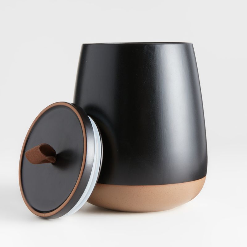 Thero Large Matte Black Ceramic Canister - image 2 of 6