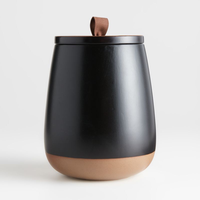 Thero Large Matte Black Ceramic Canister - image 0 of 6