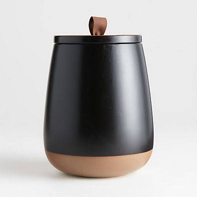 View Thero Large Matte Black Ceramic Canister details