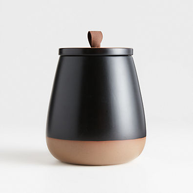 View Thero Medium Matte Black Ceramic Canister details