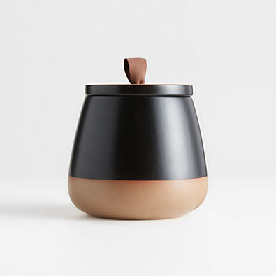 View Thero Small Matte Black Ceramic Canister details