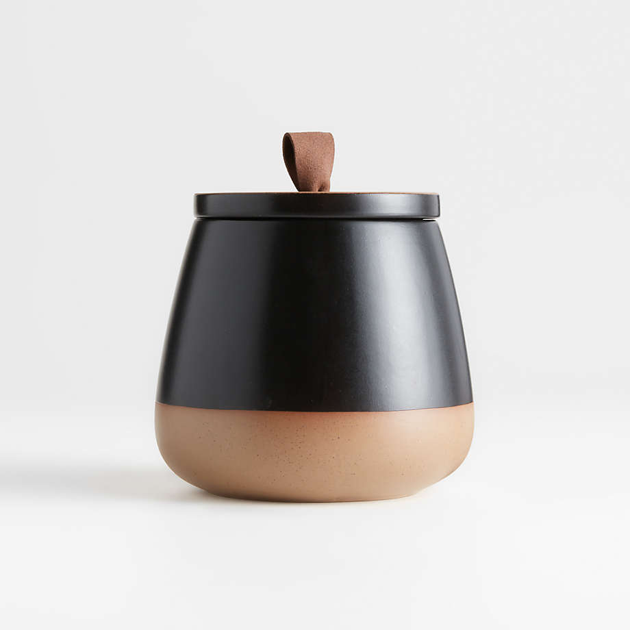 Thero Small Matte Black Ceramic Canister + Reviews Crate & Barrel