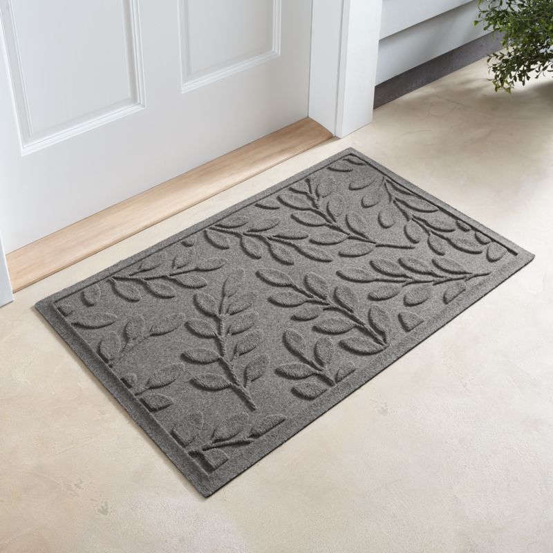 Thirsty Leaves Light Grey Doormat 22"x34" - image 1 of 2