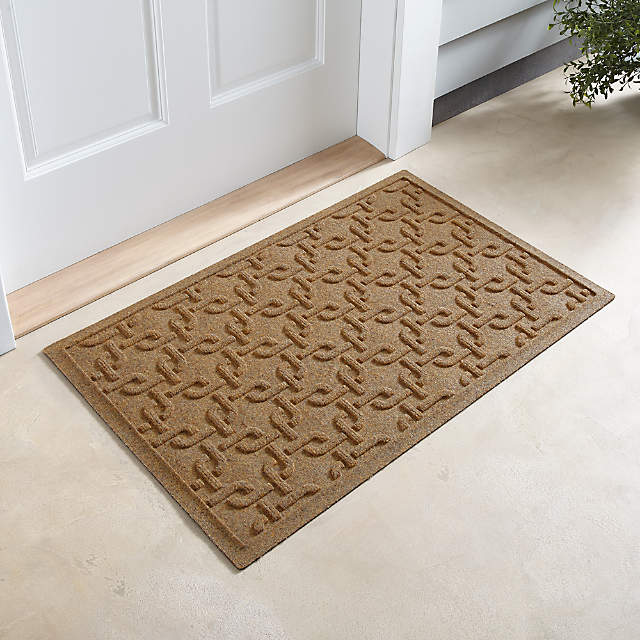 Karastan Bristol Shut The Front Door 1'6 x 2'6 Natural Door Mat