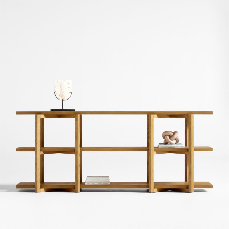 Thomas 80" Barley Oak Wood Open Media Console - image 0 of 5