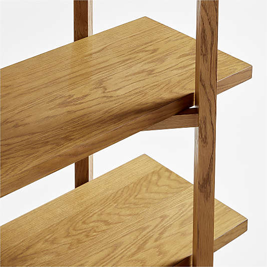 Thomas Barley Oak Wood Modular Narrow 5-Shelf Open Bookcase