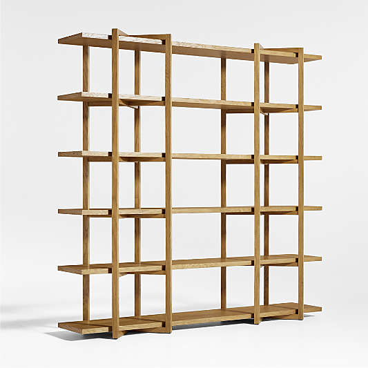 Thomas Barley Oak Wood Wide Open Bookcase/Room Divider