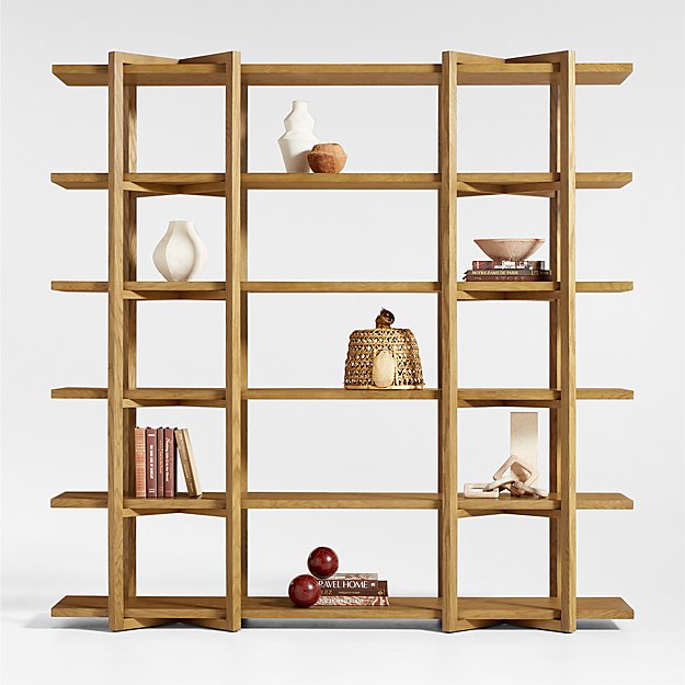 Solid oak open shelves sales