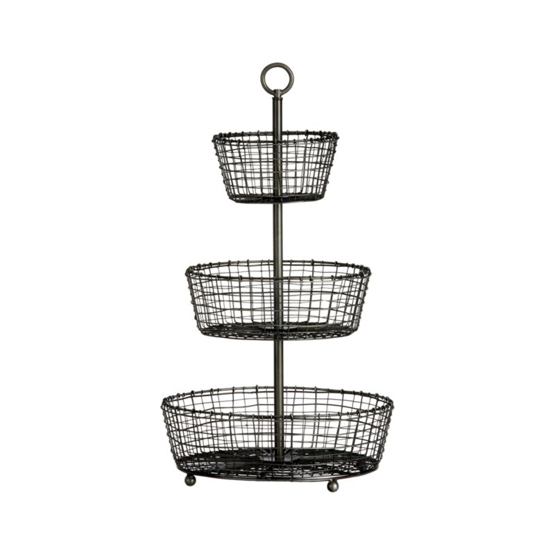 Bendt 3-Tier Iron Fruit Basket + Reviews | Crate & Barrel