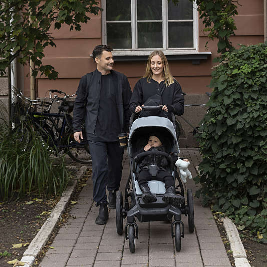 Thule Urban Glide Mid Blue 4-Wheel Newborn Stroller with Magnetic Buckle