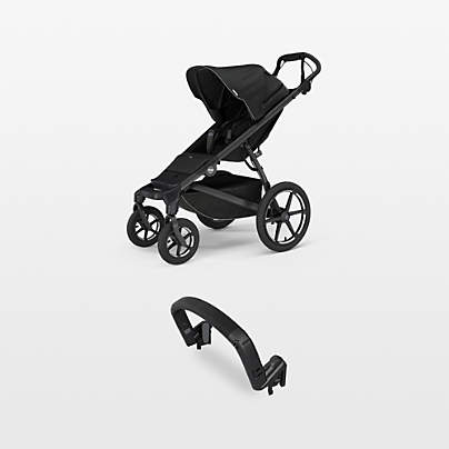 Thule Urban Glide Black 4-Wheel All Terrain Stroller with Bumper Bar Bundle