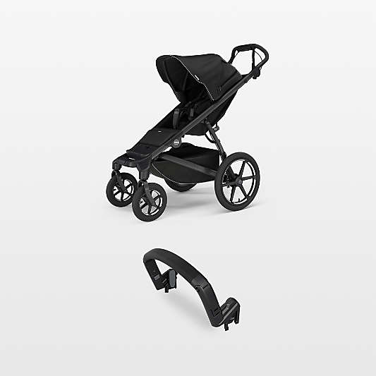 Thule Urban Glide Black 4-Wheel All Terrain Stroller with Bumper Bar Bundle