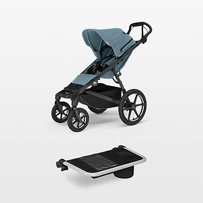 Thule Urban Glide Blue 4-Wheel All Terrain Stroller with Organizer Bundle