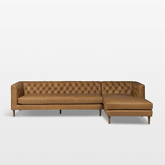 Thurston 2-Piece Leather Sectional Sofa with Chaise Lounge