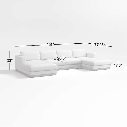 Tidal 3-Piece Double Chaise Sectional Sofa