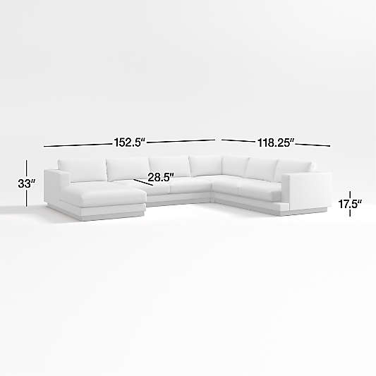 Tidal 4-Piece L-Shaped Sectional Sofa with Left-Arm Chaise