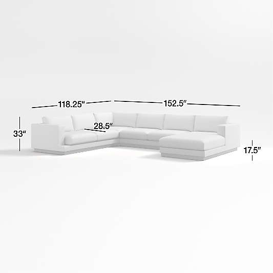 Tidal 4-Piece L-Shaped Sectional Sofa with Right-Arm Chaise