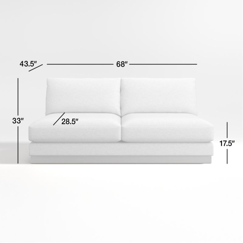 View Tidal  Armless Sofa - image 3 of 6