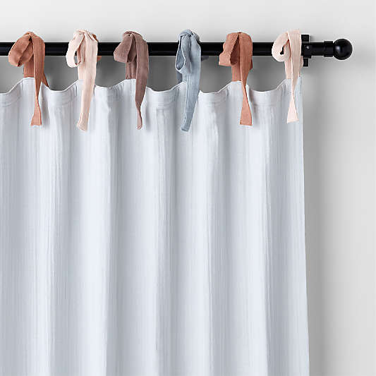 Blue Tie Organic Cotton Muslin Curtain Panel