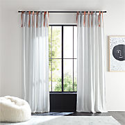 96" Blue Tie Muslin Organic Cotton Curtain Panel