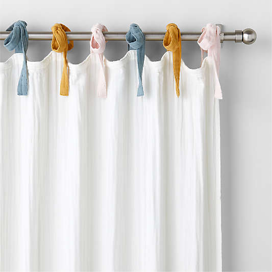 White Tie Organic Cotton Muslin Window Curtain Panel