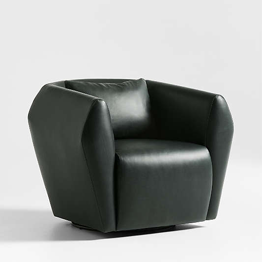 Tierra Leather Swivel Accent Chair