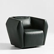 Mellow Slipcovered Swivel Accent Chair by Leanne Ford