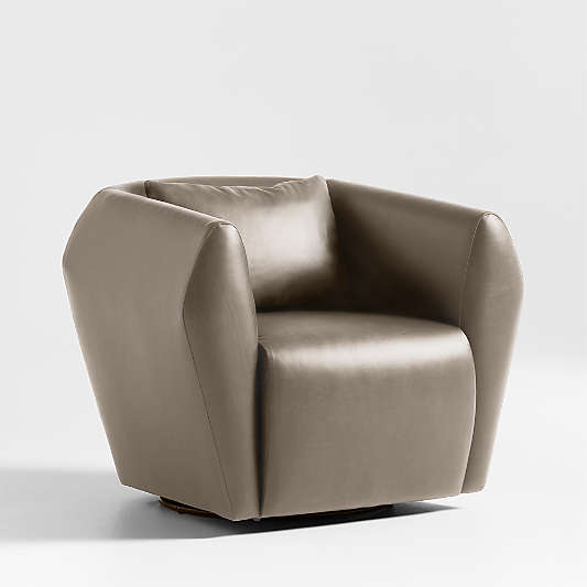 Tierra Leather Swivel Accent Chair