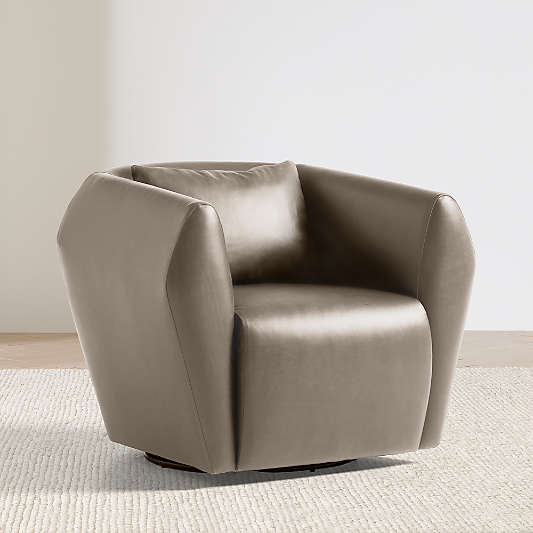 Tierra Leather Swivel Accent Chair