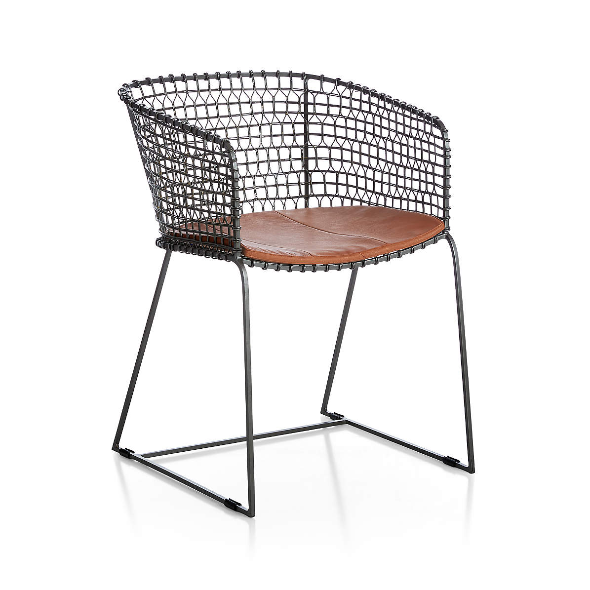 tig dining chair brown leather cushion