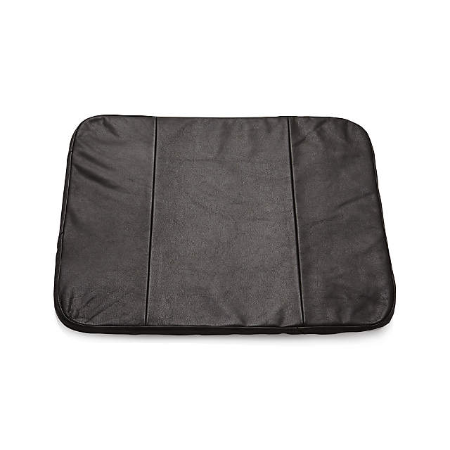 Tig Counter Bar Stool Black Leather, Black Leather Cushion