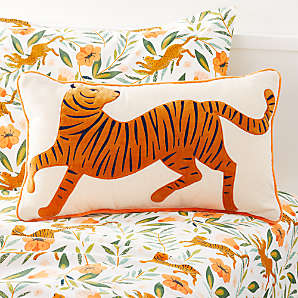 Embroidered best sale tiger pillow