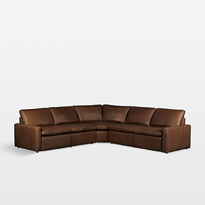 Tillery 5-Piece L-Shaped Power Triple-Reclining Leather Sectional Sofa