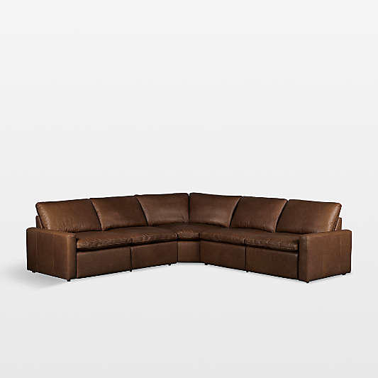 Tillery 5-Piece L-Shaped Power Triple-Reclining Leather Sectional Sofa