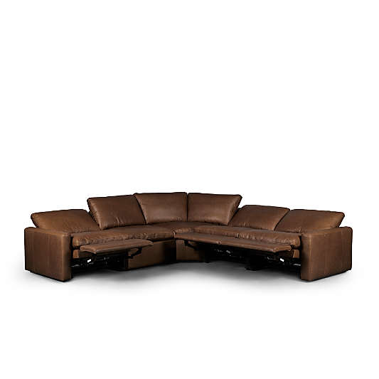 Tillery 5-Piece L-Shaped Leather Power Recliner Sectional Sofa