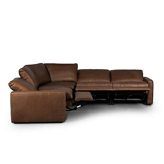 Tillery 5-Piece Sonoma Leather Power Recliner Sectional Sofa