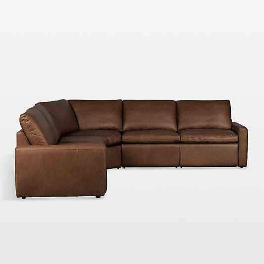 Tillery 5-Piece Sonoma Leather Power Recliner Sectional Sofa