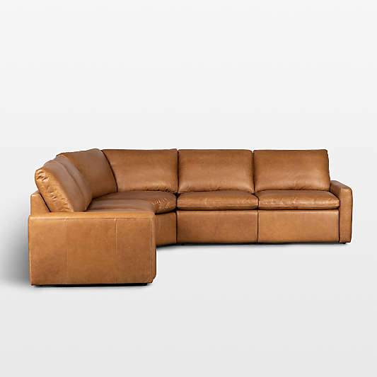 Tillery 5-Piece L-Shaped Leather Power Recliner Sectional Sofa