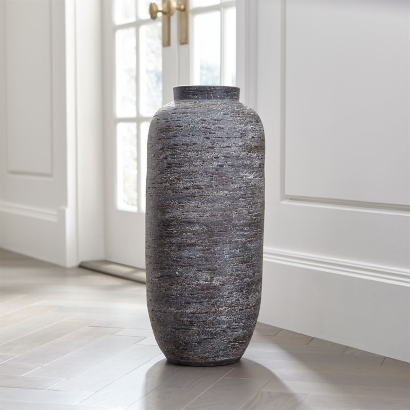 Timber Grey Floor Vase + Reviews | Crate & Barrel Canada