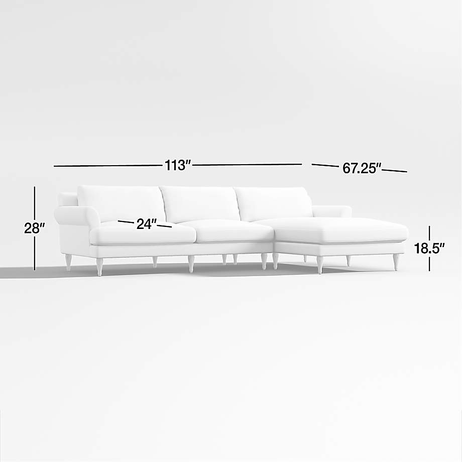Timson White 2-Piece Right Arm Chaise Sectional Sofa